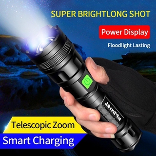 Lanterna portátil à prova d'água lanterna LED USB recarregável com zoom de camping à prova d'água