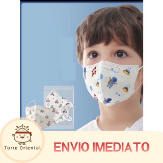 Máscaras Kn95 3D Estampadas Embalagem Individual Proteção Infantil Facial