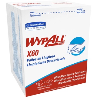 Pano Wipe Wypall para Limpeza Multiuso X60 C/50un descartáveis