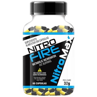 Termogenico Emagrecedor 420mg com Cafeina e Riboflavina- Nitro Fire - 60 capsulas - NitroMax
