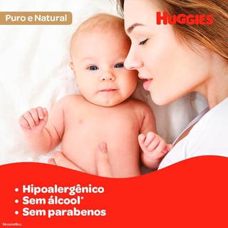 LENÇO UMEDECIDO 48u TOALHAS HUGGIES Puro e Natural RN (3)