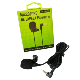 Microfone De Lapela Profissional Celular Youtuber P3 Stereo fio 2.5 metros Xcell (1)