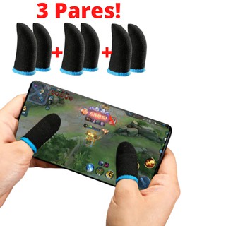 kit 3 pares - luva de dedo gamer free fire pubg - luvinha de dedo - luva para celular - luva gamer