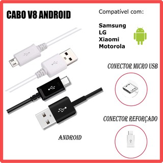 Cabo Carregador V8 Micro USB Para Celular Smartphone Samsung Motorola Lg Android (8)