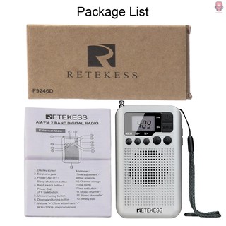 Retekess Tr106 Fm / Am Rádio Portátil Com Display Lcd Com O Sono Temporizador De Bolso Receptor De Rádio Mp3 Player (7)