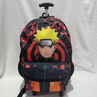 Mochila Escolar Naruto Com Rodinhas+Brinde