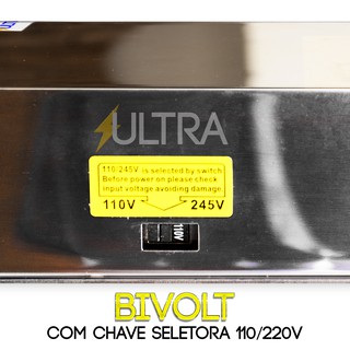 Fonte Automotiva Chaveada 12V 120A Ultra Bivolt 110/220V com voltímetro para Som Módulos Carregamento de Bateria Fita LED Radiocomunicadores Mineração Painel solar (4)