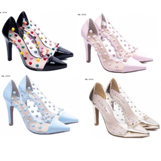Sapato Feminino Scarpin Transparente com Detalhes Torricella - Várias Cores