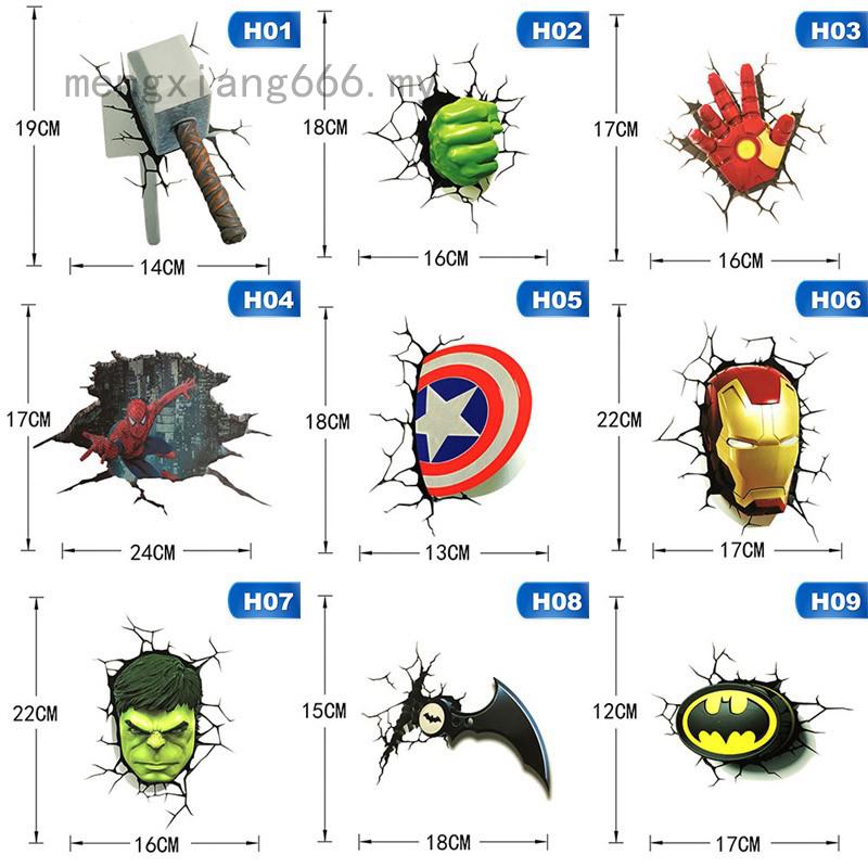 mengxiang666 Adesivos De Carro Vingadores Marvel 3d/Ironman/Homem Aranha/Batman