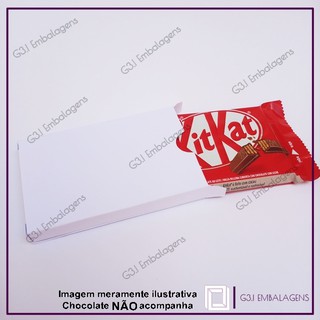 Caixa Chocobox - Kitkat PARA PERSONALIZAR Branco - Pacote com 10 unidades - Leia a Descrição