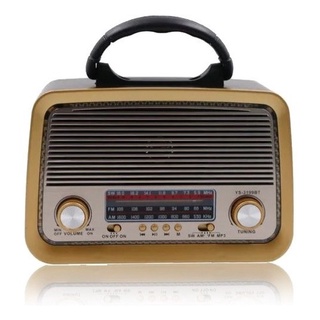 Radio Retro Vintage Sw Usb Recarregavel Caixa Som Estilo Antigo Madeira Am/fm Pen Drive Sd Aux Bivolt Ys-3199