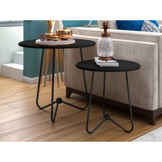 2 Mesinhas Decorativas mesa de centro canto lateral pés palito 100% madeira (1)