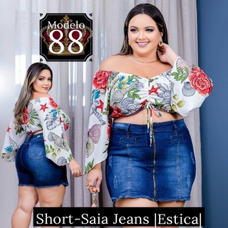 Short-Saia Jeans Plus Size com Lycra [ESTICA] Seu Look Moderno Leminsk Deluxe [SS_W] (5)