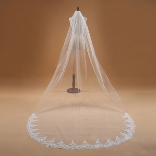 Véu De Casamento Longo 3m Uma Camada Branco Marfim Cabeça De Tule Macio Mulheres Acessórios Véu De Noiva