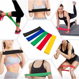 Kit 5 Faixas Elasticas Mini Band Academia Yoga Pilates Fitness