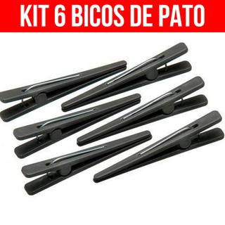 Kit 6 Bico de Pato Prendedor Presilha de Cabelo Piranha Salão de Beleza Preço de Fábrica