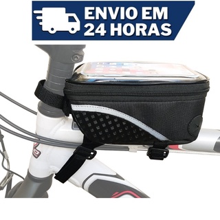 Bolsinha bolsa de quadro porta celular bike emborrachada impermeavel para bicicleta acessorios e ferramentas ciclismo
