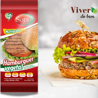 Sora Hamburguer Vegetal Vegano Multigrãos Carne Vermelha 110g (2)