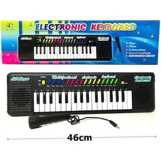 Teclado piano eletrônico brinquedo com karaokê microfone