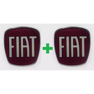 Par Aplique Fiat Vermelho P/ Emblema Grade E Mala Novo Palio (1)