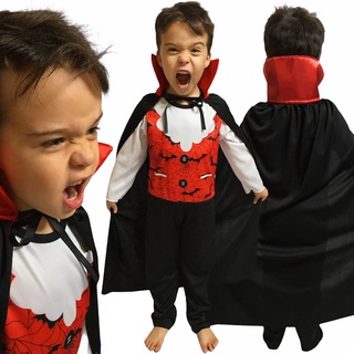 Fantasia Vampiro Drácula Infantil Criança Menino Menina Halloween Terror Dia das Bruxas