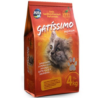 Areia Sanitário Higiênico Premium Perfumada Gatíssimo para Gatos 4kg (1)