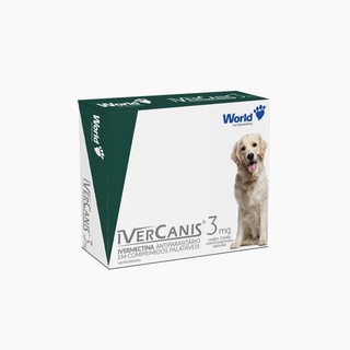 Ivercanis 3mg sarnicida antipulgas carrapaticida e vermes para cães cachorro pet