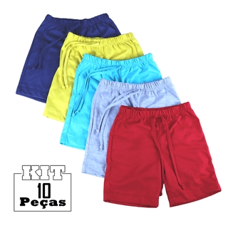 Kit 10 Shorts Bermuda Malha Bebê Menino Menina 100% Algodão