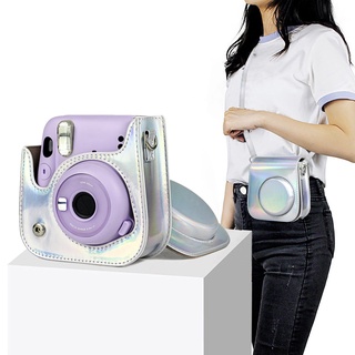 Bolsa Capa Case Para Câmera Polaroid Fujifilm Instax Mini 11 Couro Sintético Colorida Com Alça De Ombro (4)