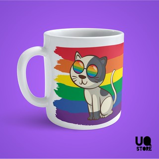 Caneca Gato e Bandeira Gay - LGBTQIA+ / PET / PETS
