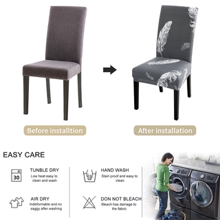 Capa De Cadeira Elástica Estampada Anti-Dirdade / Capa Universal / Elástico Para Cadeira / Assento De Jantar (3)