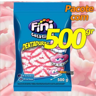 Fini Dentadura 500 gr de gelatina Pacote doce para festas Halloween infantil