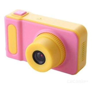 Câmera Digital e Webcam Infantil Portátil Foto Kids - Rosa/Amarelo