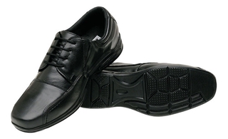 Sapato Social Couro Cadarço Anti-stress Ortopédico Confort