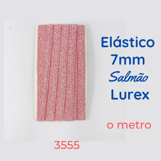 Elástico Lurex chato 7mm Salmão o metro 3555 001 - 08Q1 (1)