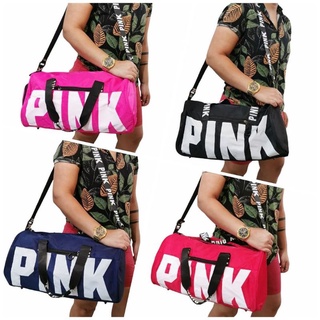 bolsa feminina transversal academia mala de viagem pink com alça preto)