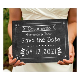 Placa Ensaio Casamento MDF 3mm -Save The Date