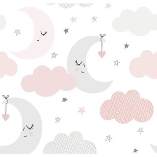 faixa decorativa infantil nuvem e lua