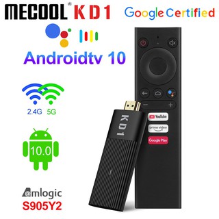 MECOOL KD1 Android 10.0 Smart TV Stick UHD 4K Media Player Amlogic S905Y2 TV Dongle 2GB/16GB 2.4G/5G WiFi Voice Remote