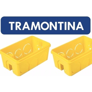 Caixinha de Luz PVC embutir 4x2 Retangular Amarela Tramontina 25 unidades