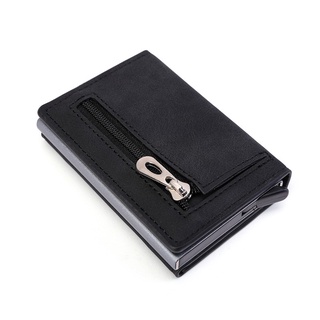 Mini carteira abre automaticamente a caixa de metal de cartão de crédito de comércio exterior anti-roubo furto de saco de cartão RFID carteira de caixa de cartão de banco