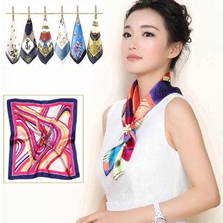 50*50cm Fashion Silk Scarf /Women Small Soft Squares Decorative Head Scarf / Print Lady Scarf Head Bandana (2)