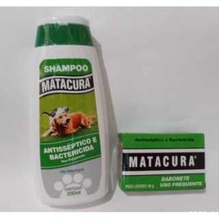 Shampoo para Cachorro Mata Cura Antisséptico + Sabonete Mata Cura antisséptico contra alergias e coceiras