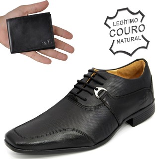 Sapato De Couro Legítimo Com Acabamento em Rubi + Carteira de Couro Legítima (Coleção Outono/ Inverno 2021)