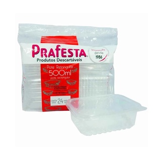 24un Pote Marmita Descartável 250 / 350 / 500 / 750 / 1000ml Fitness Fit Freezer Microondas dieta PRAFESTA