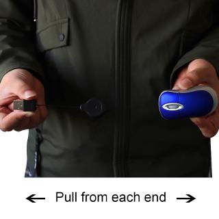 CHUYI Mini Mouse Portátil Com Cabo Retrátil USB Óptico De 1600 Dpi Para Computador (3)