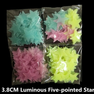 100pcs Arte de parede de adesivo com estrelas luminosas para decoração de quarto infantil (9)