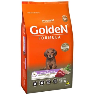Ração Golden Formula Carne e Arroz para Cães Filhotes de Raças Pequenas 10 KG