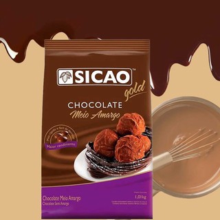 Chocolate Meio Amargo Gotas 1,01kg Sicao Gold (1)