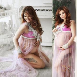 ✨ Jx-Vestido De Maternidade Feminino De Renda Grávida Vestido Maxi Fotografia Foto Atirar Vestido (5)